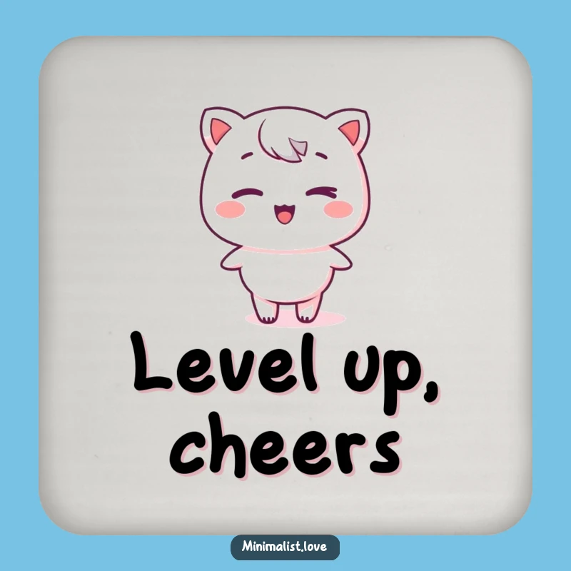 Funny Kawaii Winking Drink Coaster: Minimalist Charm Protector Gift