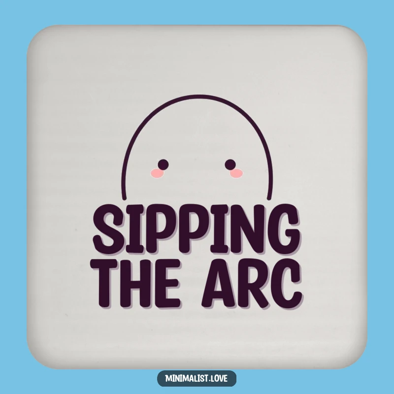 Funny Playful Arc Line Coaster Set - Minimalist Art Drink Protector