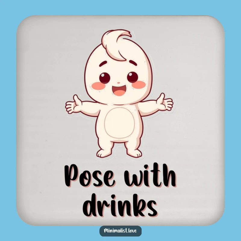 Funny Stark Pose Drink Coaster: Protect Surfaces with This Character's Bold & Humorous Flair!