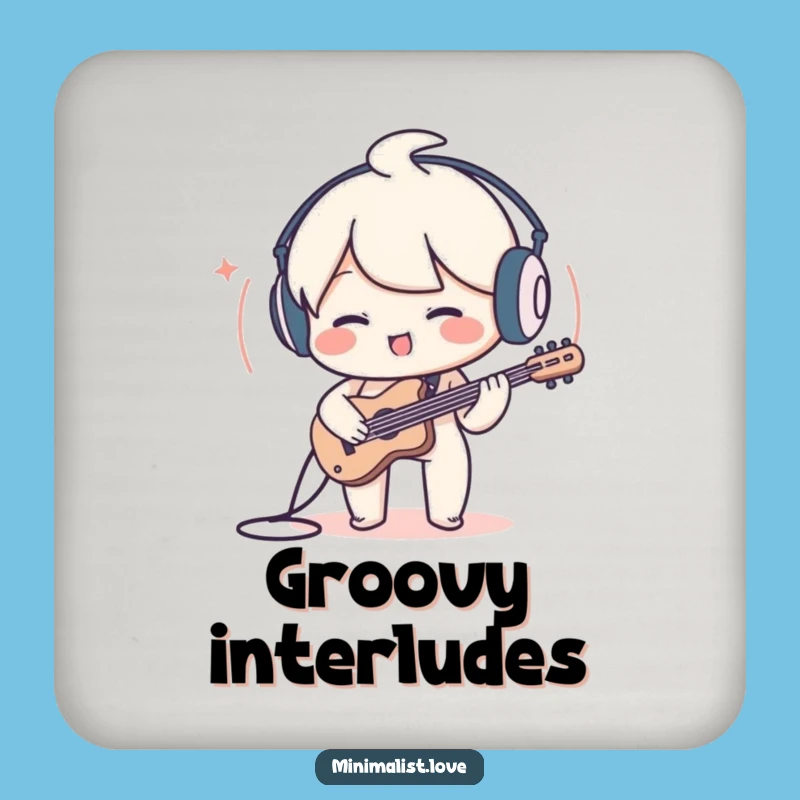 Funny Sound Wave Character Coaster: Protect Surfaces with Minimalist Music and Hilarious Art!