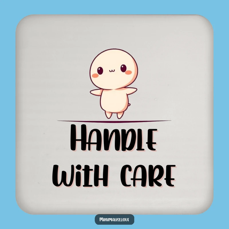 Funny Minimalist Balance Coaster - Protect Surfaces with a Steady Hand (Almost)!