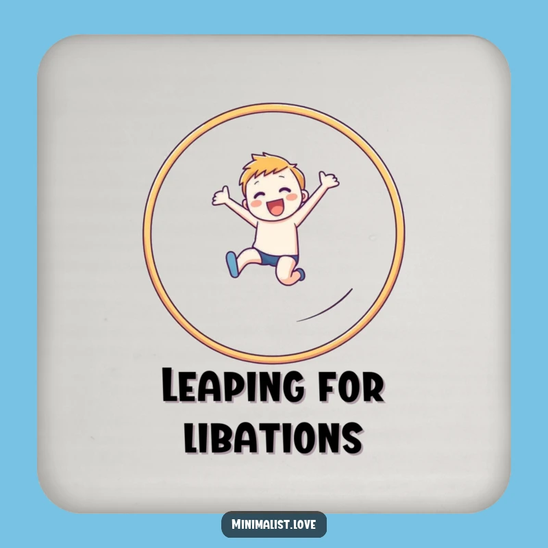 Funny Leaping Figure Hoop Coaster: Protect Surfaces with Drive, Ideal Funny Gift