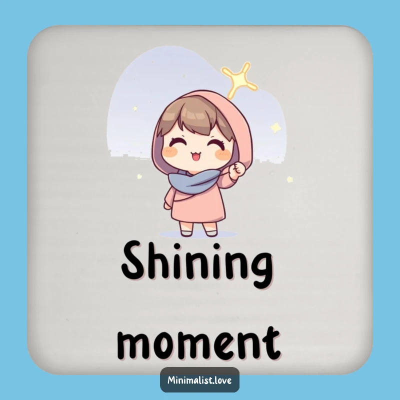 Funny Hopeful Character Line Coaster: Protect Surfaces with Light and Hilarious Art!