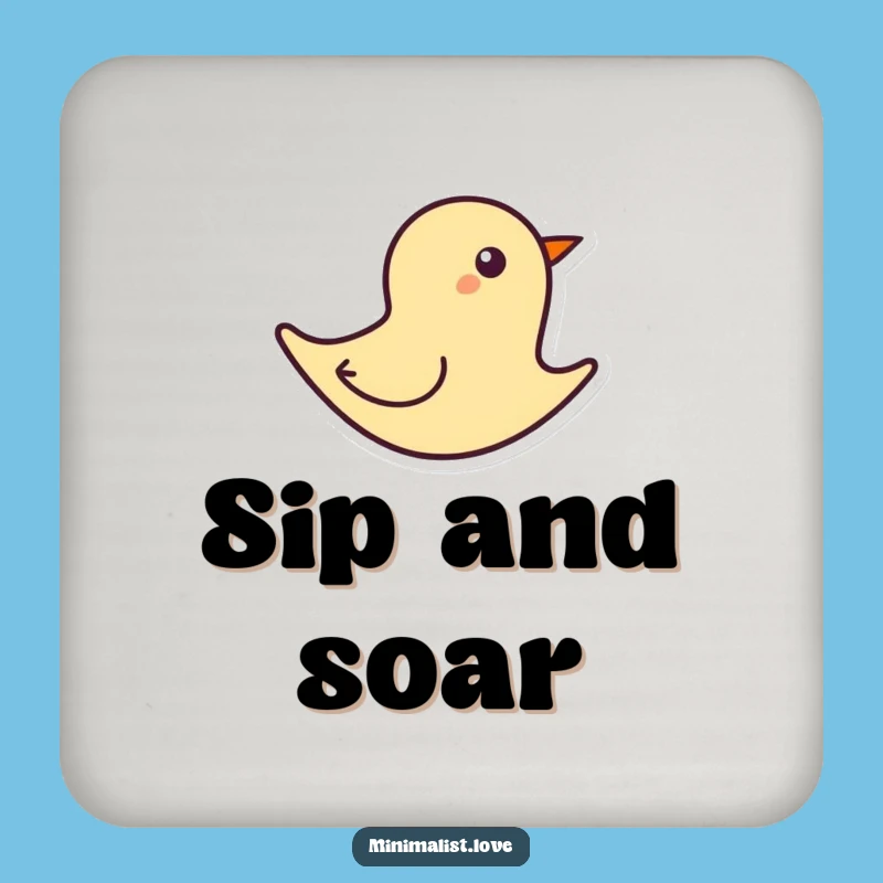 Funny Abstract Bird Flight Coaster Set - Minimalist Art Drink Protector