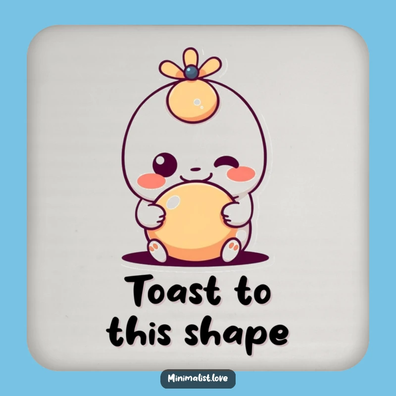 Funny Kawaii Shape Drink Coaster: Goofy Grin Protector Gift