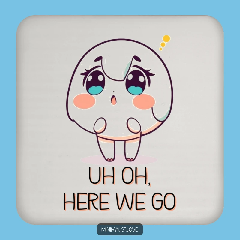 Funny Surprised Character Dot Coaster: Protect Surfaces with Intrigue and Hilarious Art!