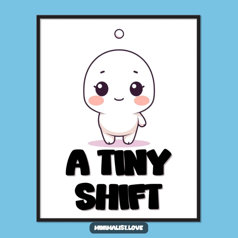 Funny Minimalist Surprised Dot Poster - Intriguing Art for a Laugh!