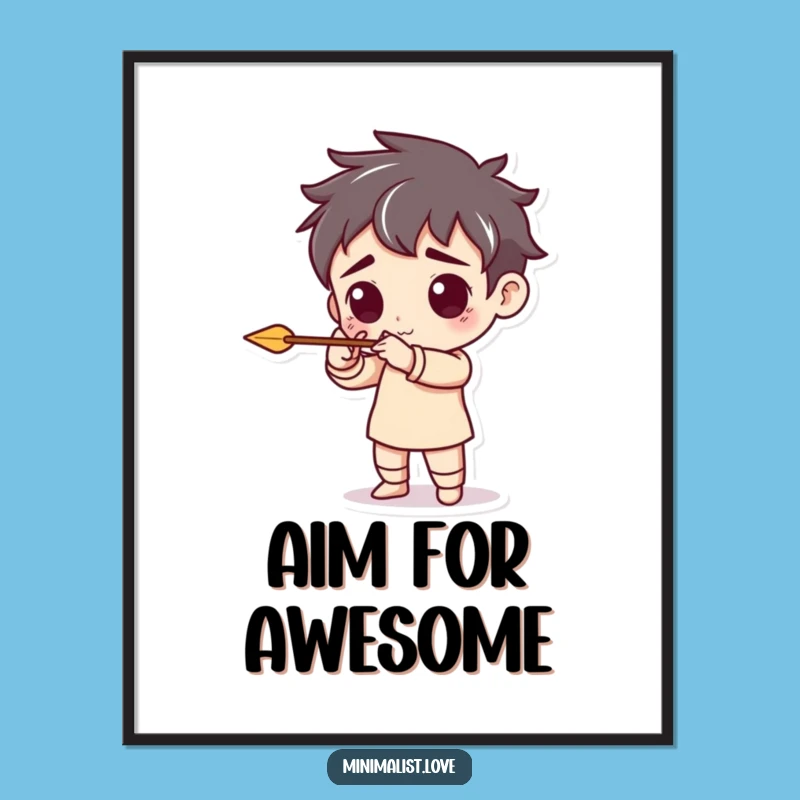 Funny Character Arrow Poster: Aim for the Best Decor with Minimalist Art