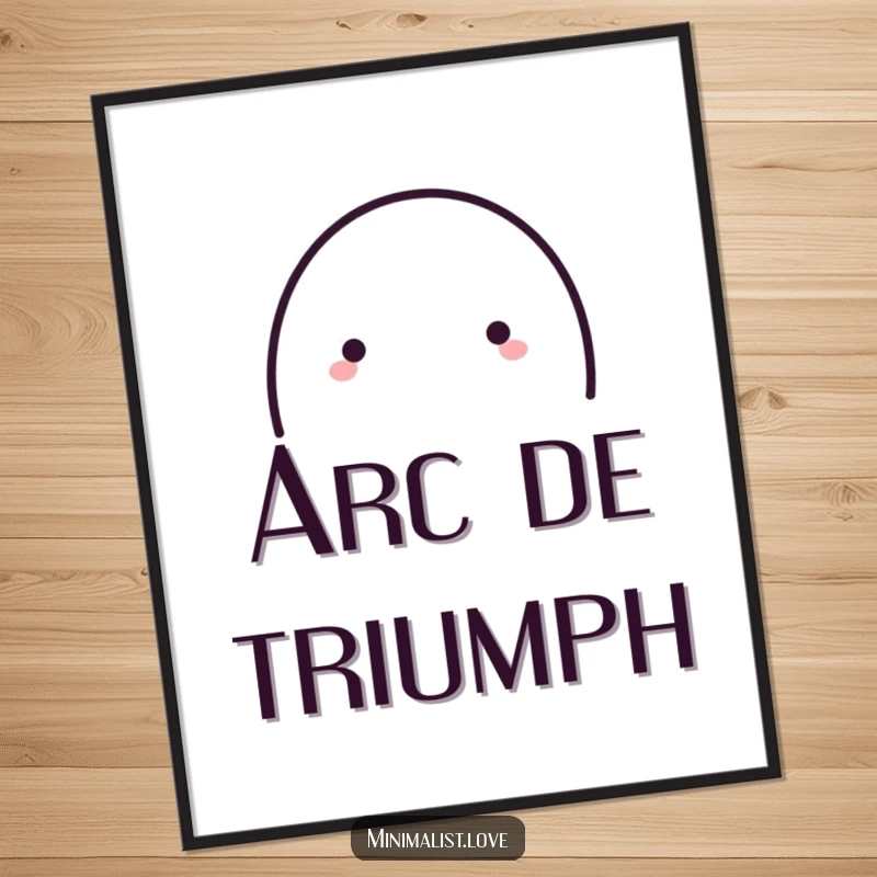 Funny single bold line forming a playful arc with a small dot at the end, as minimalist wall art.