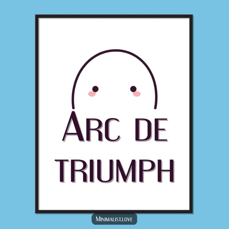 Funny Playful Arc Line Poster - Minimalist Art Print for Happy Walls