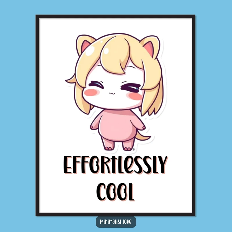 Funny Winking Poster: Cheeky Character Art for Balanced Decor