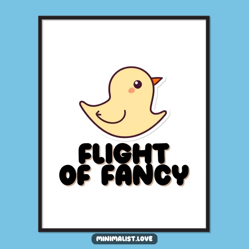 Funny Abstract Bird Flight Poster - Minimalist Art Print for Walls