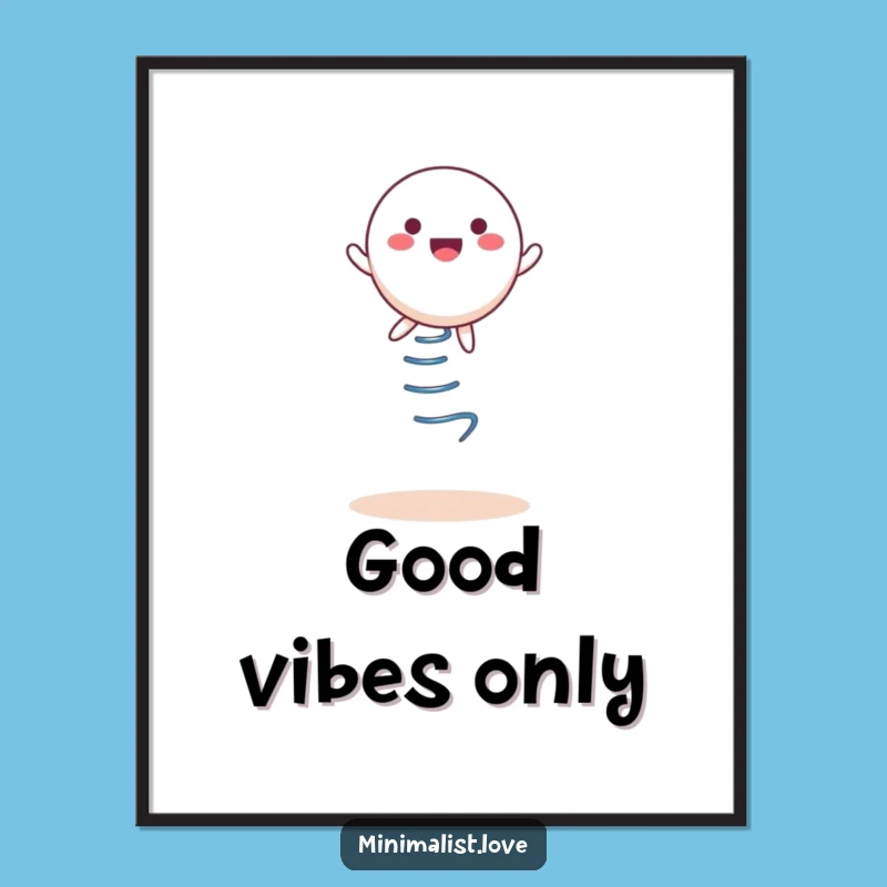 Funny Bouncing Character Poster: Hilarious Art for Joyful, Energetic Decor, Great Gift