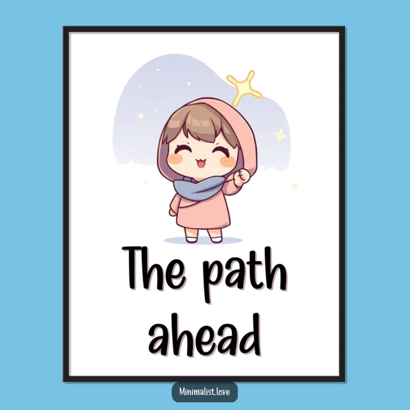 Funny Hopeful Character Line Poster: Decorate with Light and Hilarious Inspiration!