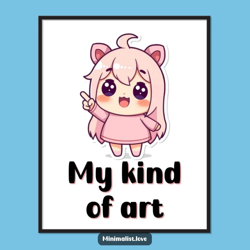 Funny Poster - Enthusiastic Pointer to Nothing, Wall Art