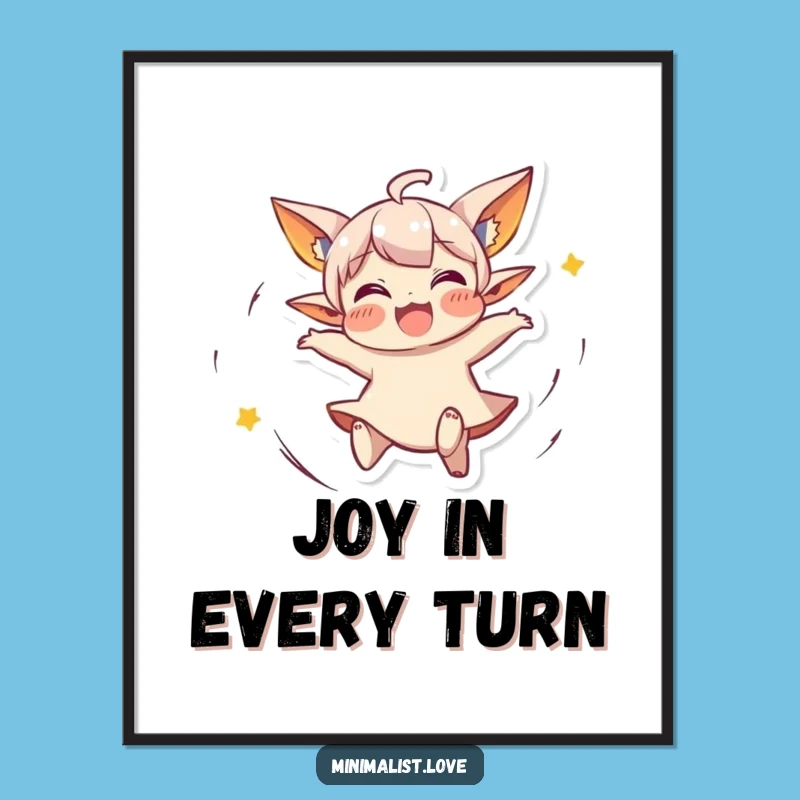 Funny Spinning Character Poster: Joyful Pointed Ears, Decorate with Funny Gift!