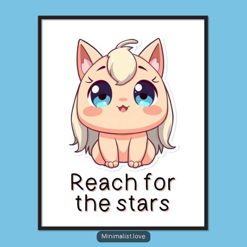 Funny Stretching Poster: Graceful Character Art for Calm Decor