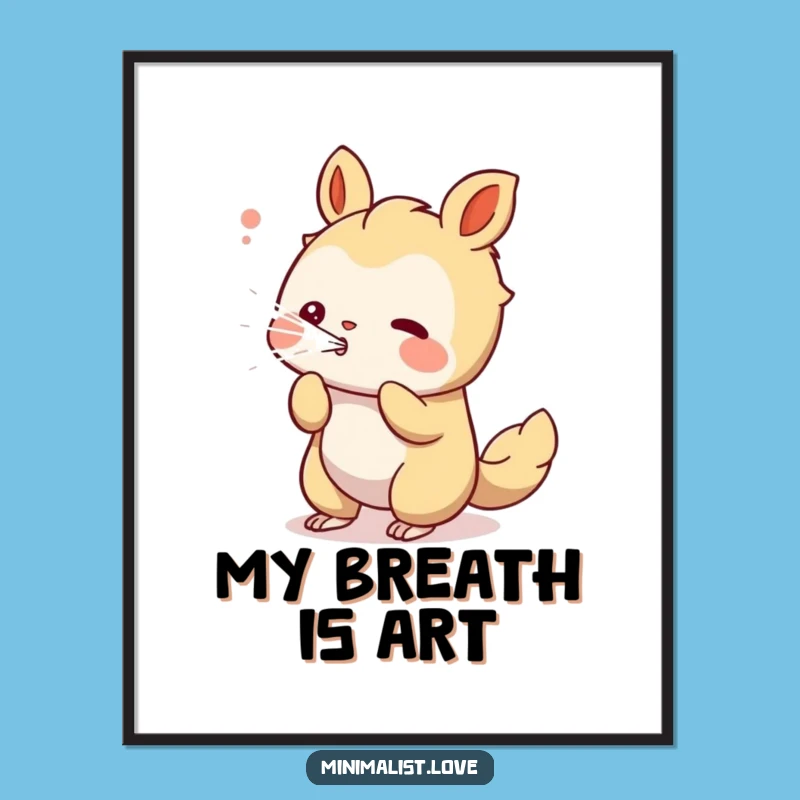 Funny Blowing Lines Creature Poster: Artistic Wall Decor, Perfect Funny Gift Idea