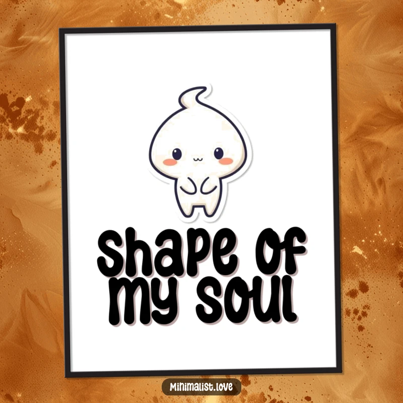 Funny Poster of a minimalist character creating a simple shape with a flourish, perfect for inspiring creativity.