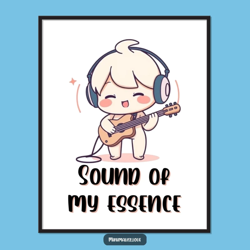 Funny Sound Wave Character Poster: Decorate with Minimalist Music and Hilarious Art!