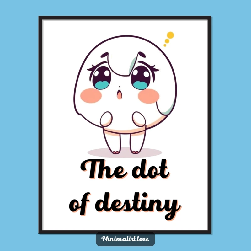 Funny Surprised Character Dot Poster: Decorate with Intrigue and Hilarious Art!