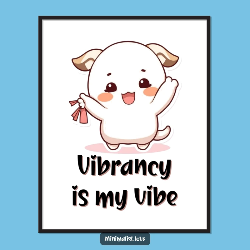 Funny Waving Character Poster: Happy Blush Pal, Decorate with Funny Gift!