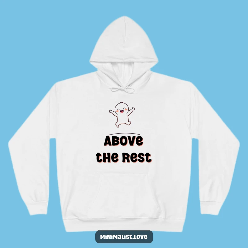 Cozy Funny Minimalist Joyful Leaper Hoodie - Warm and Hilarious Apparel!