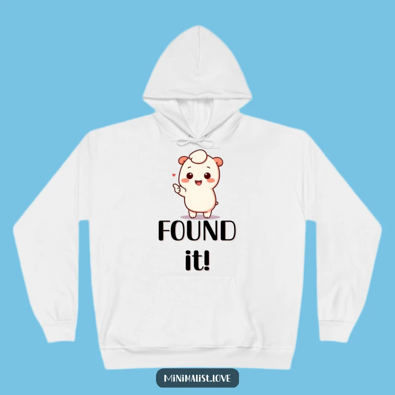 Funny Kawaii Pointing Hoodie: Cozy Minimalist Character Comfort Gift