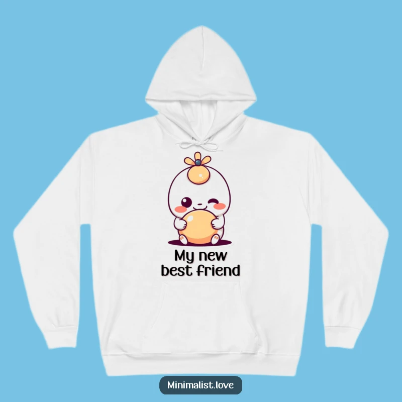 Funny Kawaii Shape Hoodie: Cozy Goofy Grin Character Comfort Gift
