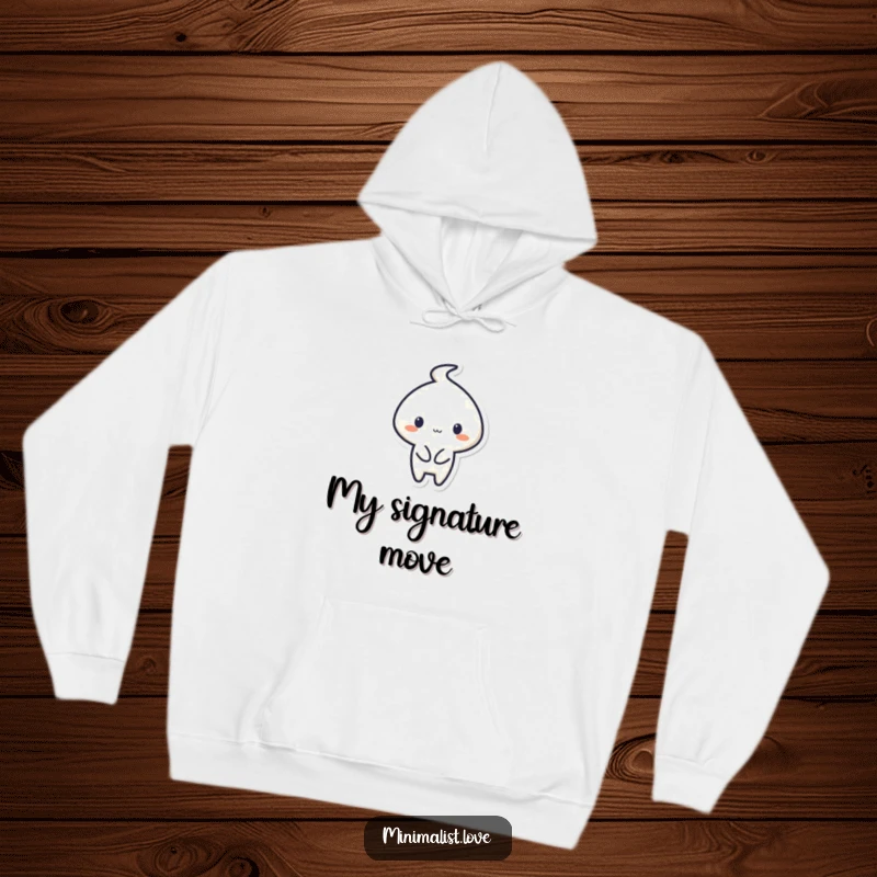 Funny Hoodie depicting a minimalist character creating a simple shape with a flourish, suggesting artistic talent.