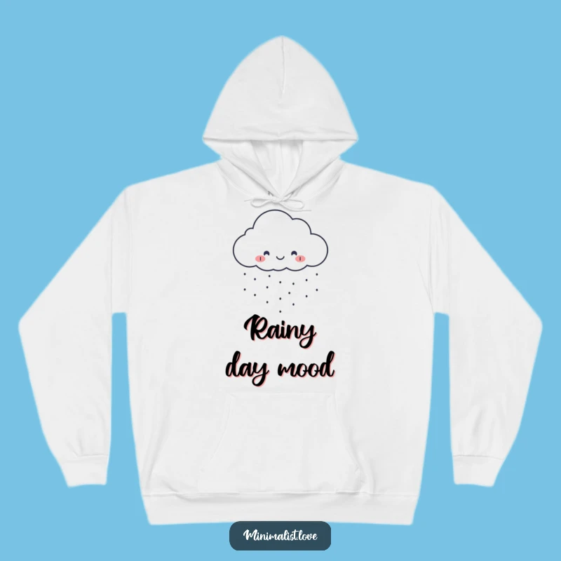 Funny Cloud Raining Dots Hoodie - Cozy Minimalist Art Sweatshirt Gift