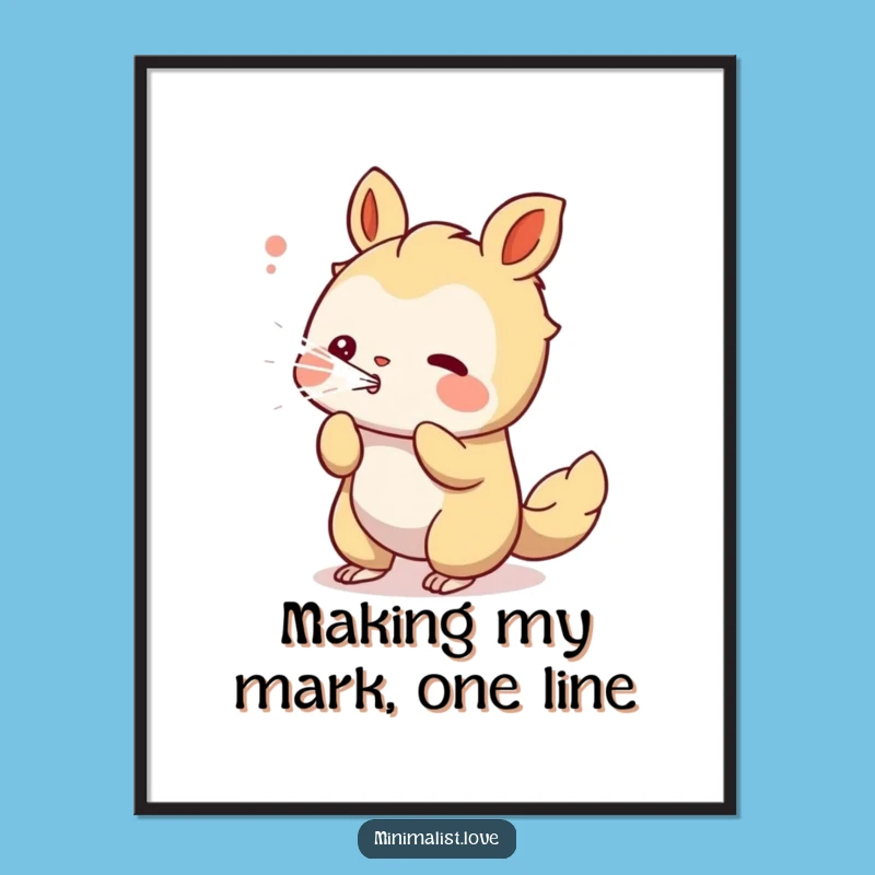 Free Printable Blowing Creature Wall Art: Artistic Lines Downloadable Decor