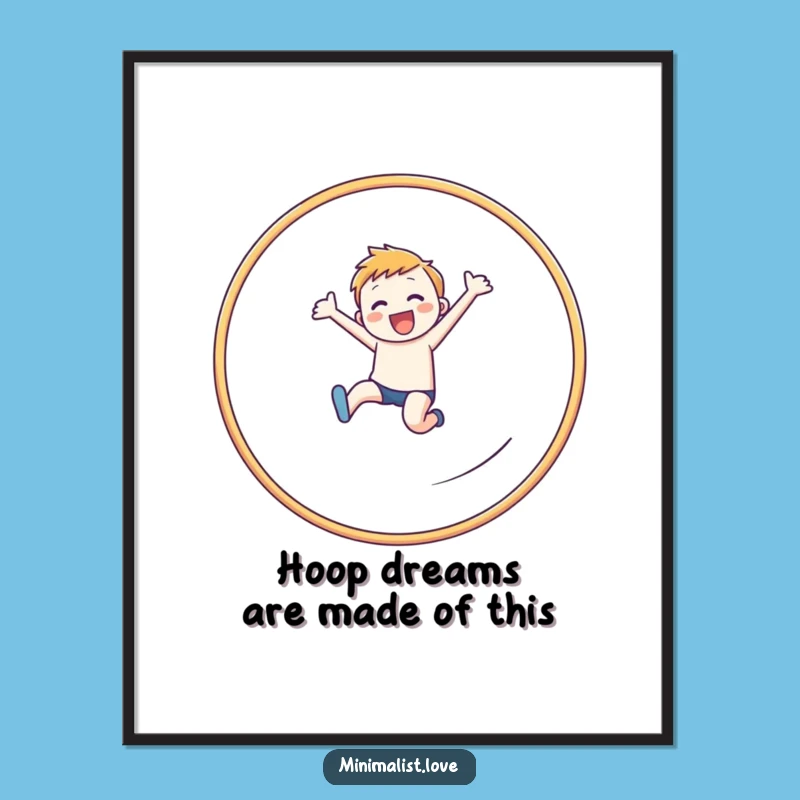 Free Printable Leaping Figure Wall Art: Dynamic Hoop Star Downloadable Decor