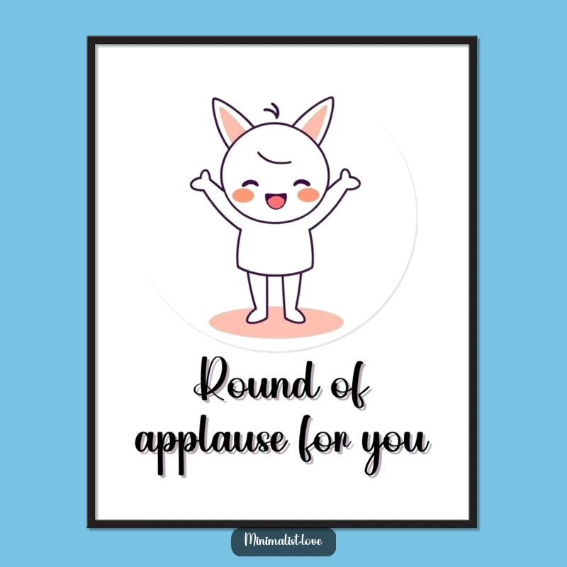 Funny Free Printable Wall Art: Cheerful Minimalist Character for Joyful Decor Downloadable