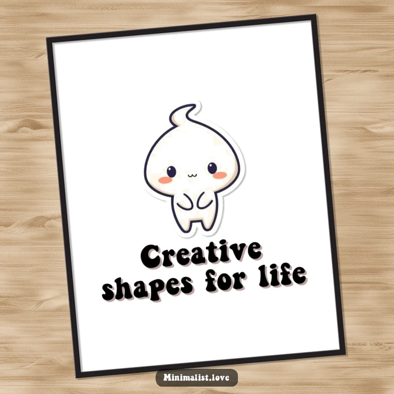 Funny Free Printable Wall Art: Minimalist character elegantly drawing a triangle with a flourish, showcasing artistic skill and style.