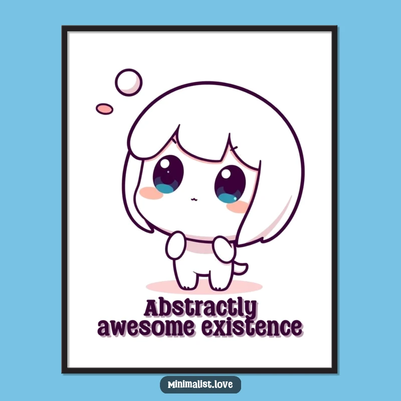 Funny Free Printable Wall Art: Surprised Character, Abstract Art, Downloadable Decor Gift