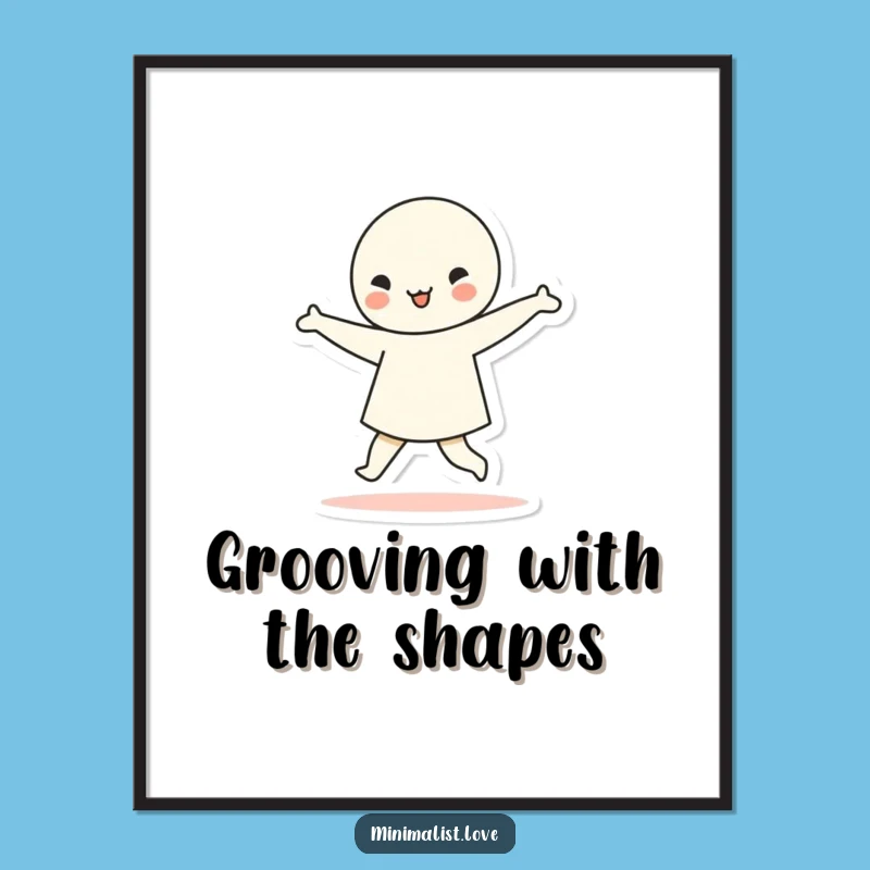 Free Printable Wall Art: Minimalist Dancing Character - Funny Downloadable Art!