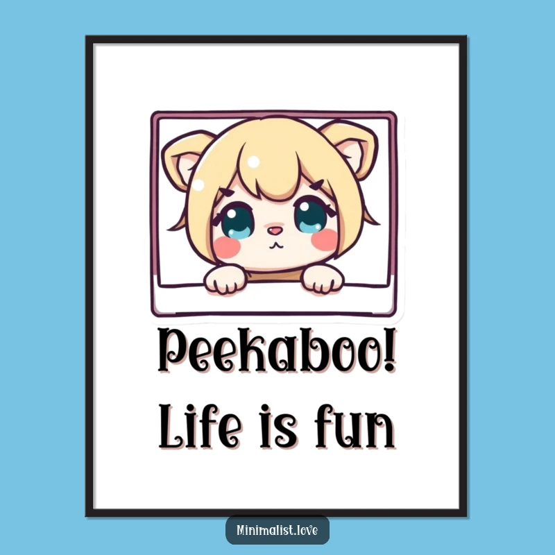 Funny Free Printable Wall Art: Curious Character Peeking, Quirky Downloadable Decor