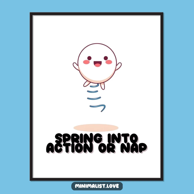 Funny Free Printable Wall Art: Bouncy Character Joy, Hilarious Downloadable Decor!