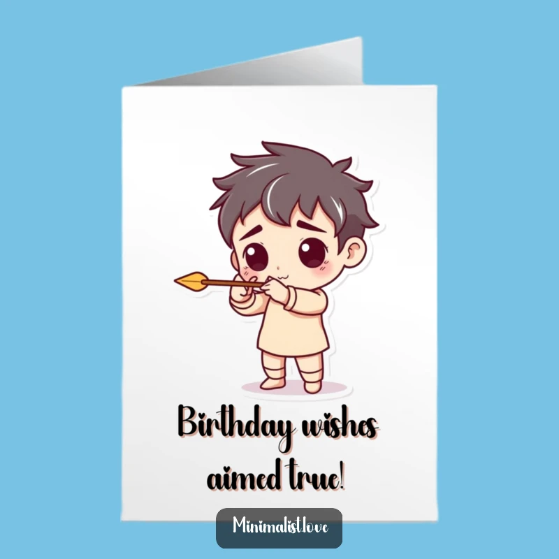 Free Printable Birthday Card: Funny Archer Creature Downloadable Gift