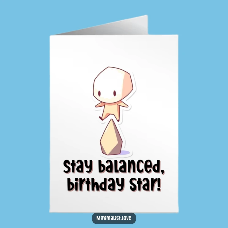 Free Printable Birthday Card: Geometric Balancer Funny Downloadable Gift