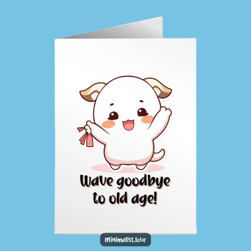 Free Printable Birthday Card: Waving Character's Joyful Hello, Funny Downloadable Gift for Celebration