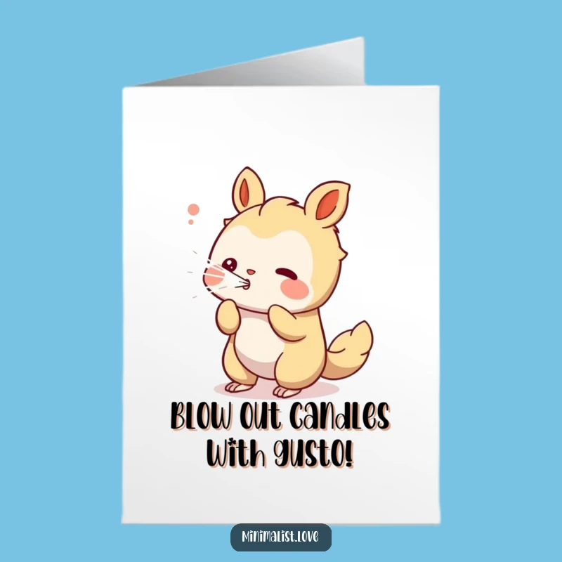 Free Printable Blowing Creature Birthday Card: Fun Lines Downloadable Gift