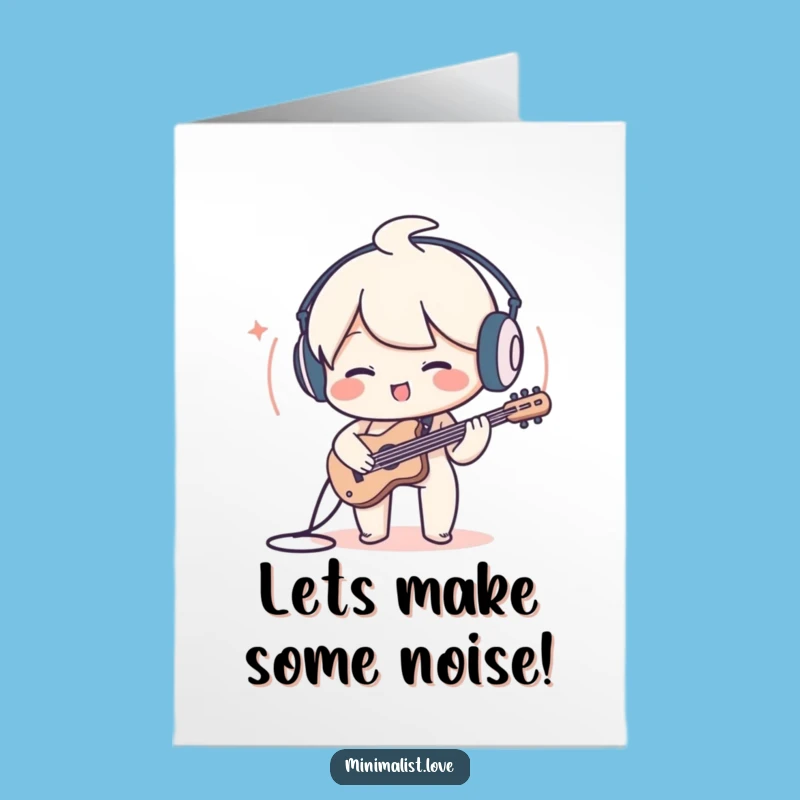 Free Printable Minimalist Sound Wave Birthday Card: Unique Downloadable Gift for Music Lovers