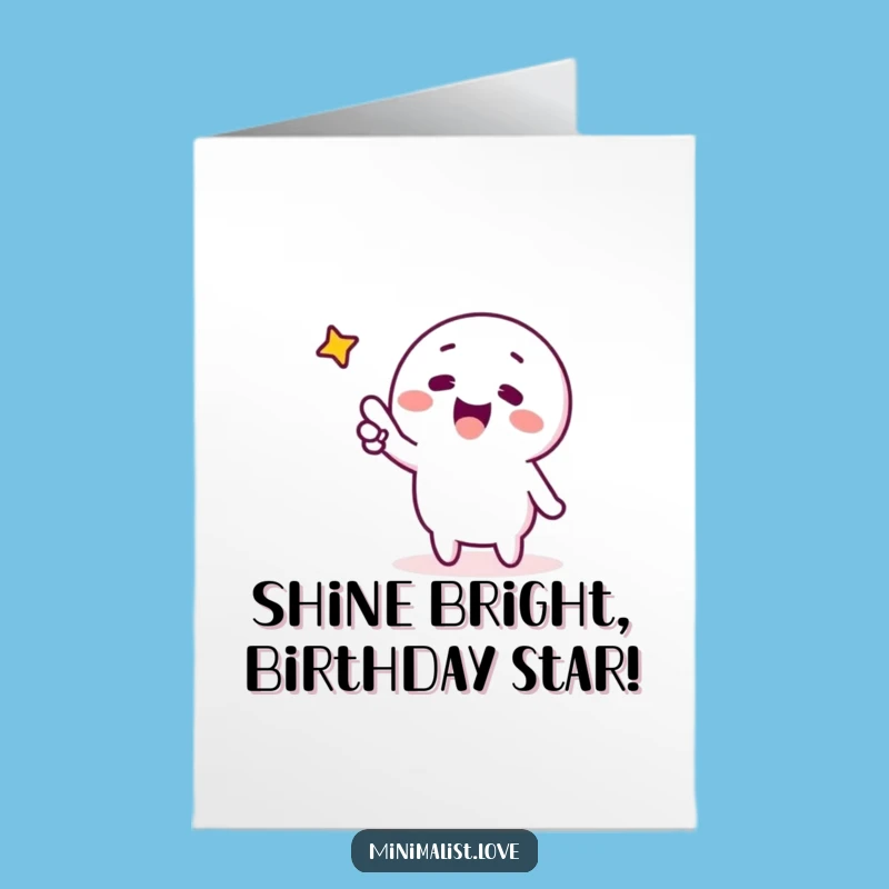 Free Printable Birthday Card: Pointing Star Character - Funny Downloadable Gift!