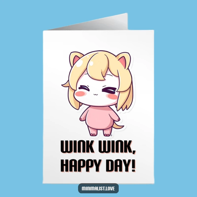 Free Printable Winking Birthday Card: Funny Balance Downloadable Gift