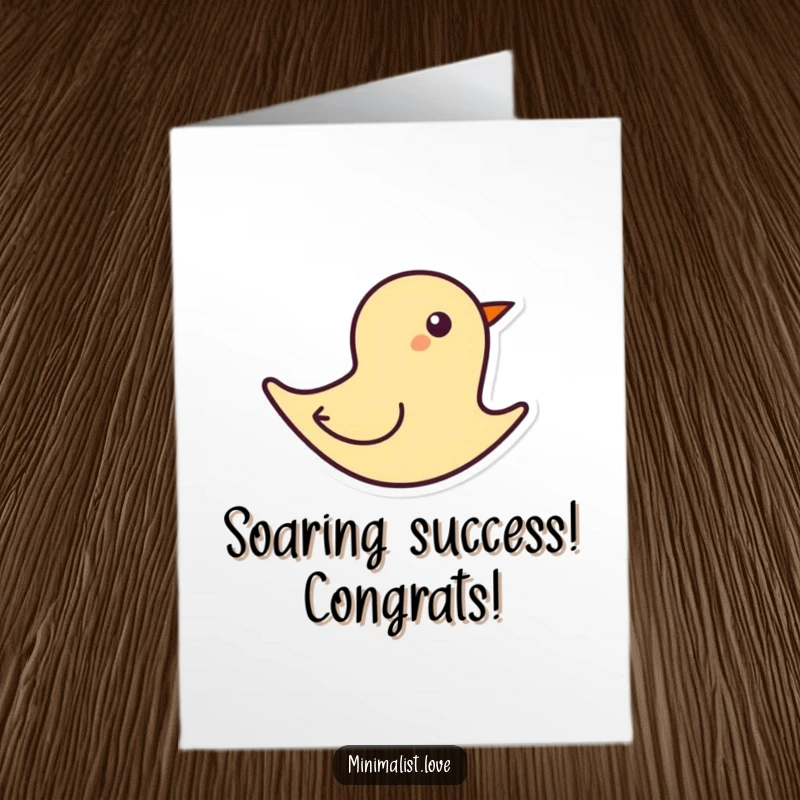 Funny Free Printable Congratulations Card: Abstract bird shape using a bold line to show flight, perfect for congratulating someone's success.