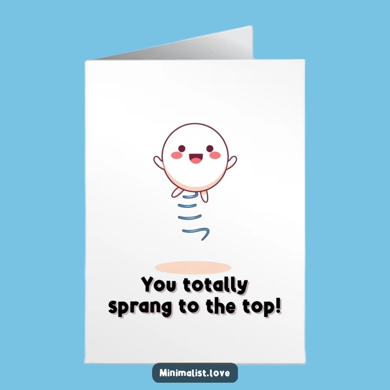 Free Printable Congrats Card: Bouncy Character Leap, Hilarious Downloadable Gift!