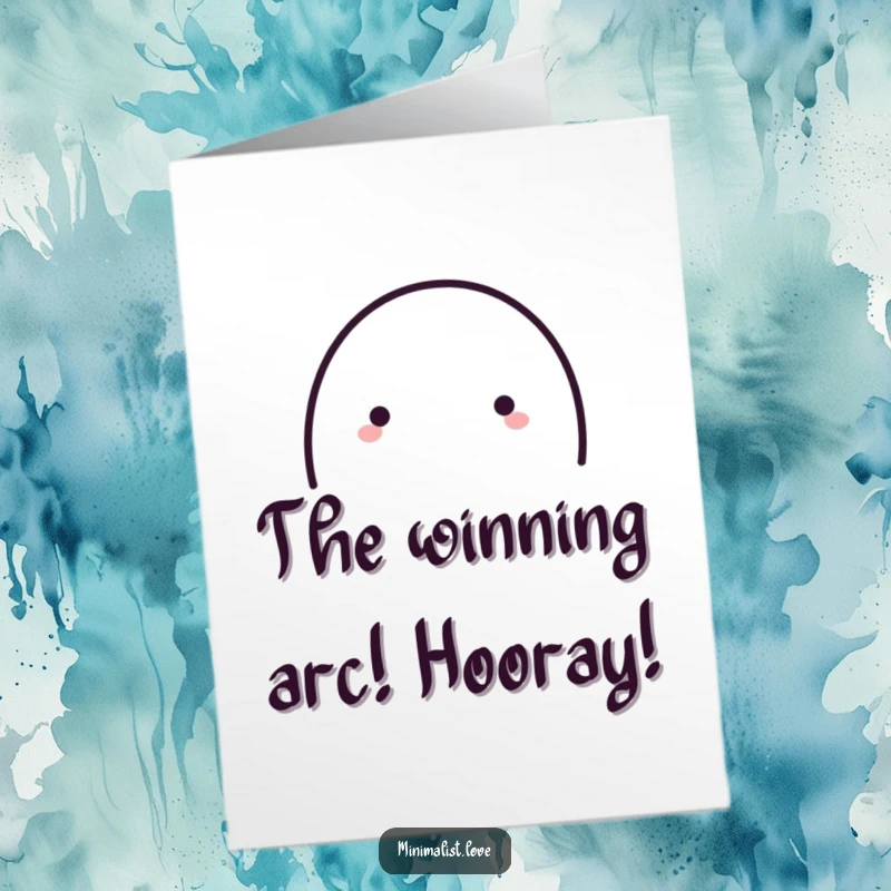 Funny Free Printable Congratulations Card: A bold line creating a playful arc with a dot, symbolizing a journey or achievement.