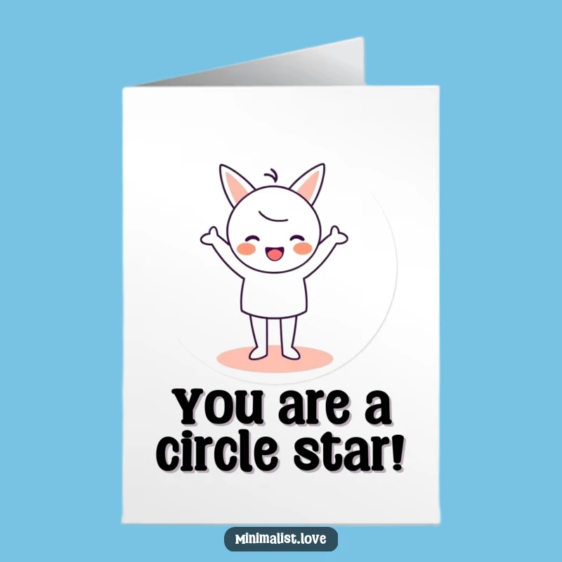 Free Printable Congratulations Card: Cheerful Minimalist Character for a Victorious Downloadable Gift